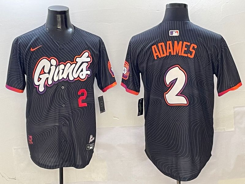 Men San Francisco Giants #2 Adames Black Second generation Joint Name Nike 2025 MLB Jersey style 5->san francisco giants->MLB Jersey